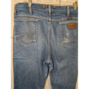 VTG Wrangler Jeans 34x30 Blue Logger 935nav Boot Cut Distressed